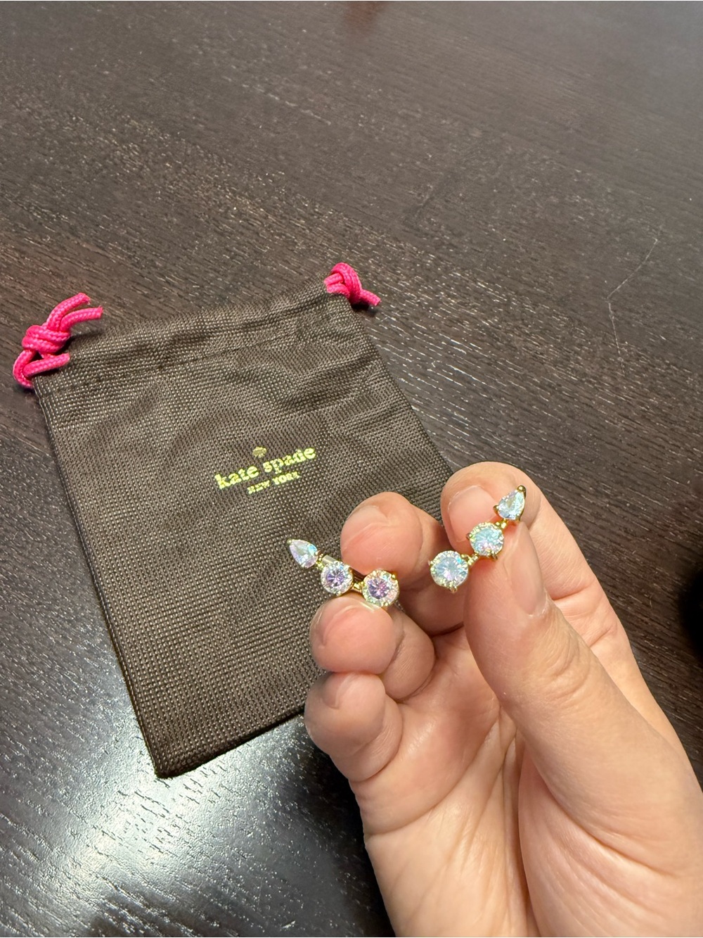kate spade gold-tone multicolor crystal ear climbers